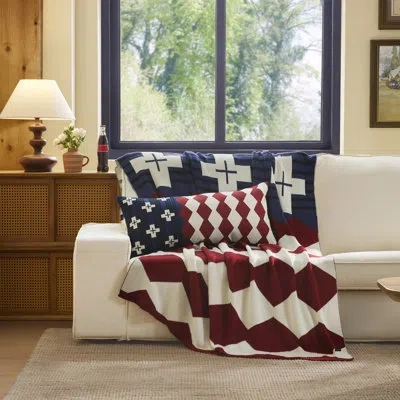 Pendleton Brave Star Cotton Knit Throw 50x70 Multi In Blue