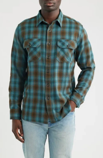 Pendleton Burnside Plaid Cotton Flannel Button-up Shirt In Blue