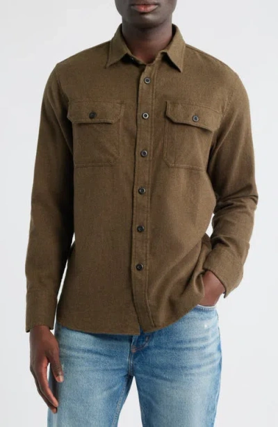 Pendleton Burnside Solid Flannel Button-up Shirt In Brown