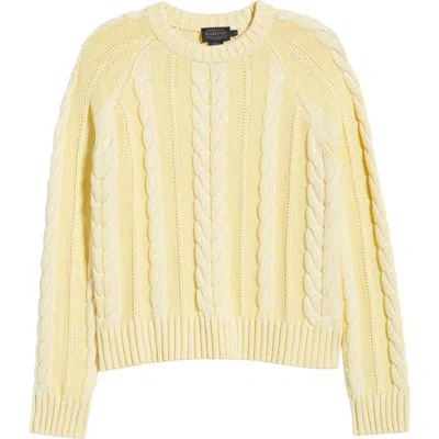 Pendleton Cable Stitch Cotton Sweater In Yellow