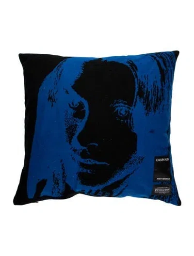 Pre-owned Pendleton Calvin Klein X Andy Warhol Throw Pillow In Blue