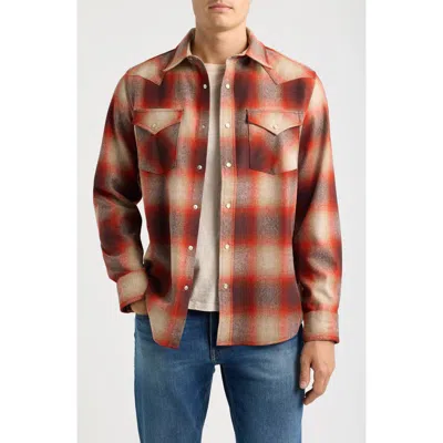 Pendleton Canyon Plaid Wool Western Shirt In Red