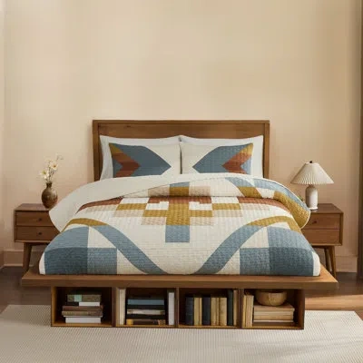 Pendleton Carico Lake F/q Quilt Set Silver Blue