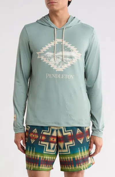 Pendleton Century Harding Long Sleeve Hooded Rashguard In Blue