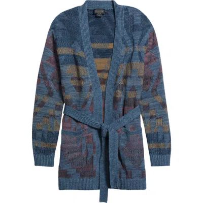 Pendleton Cheyenne Jacquard Cotton Wrap Cardigan In Blue