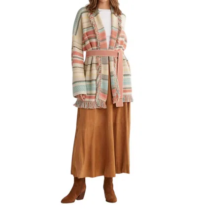 Pendleton Columbia Shawl Collar Cardigan In Sandshell Multi Stripe