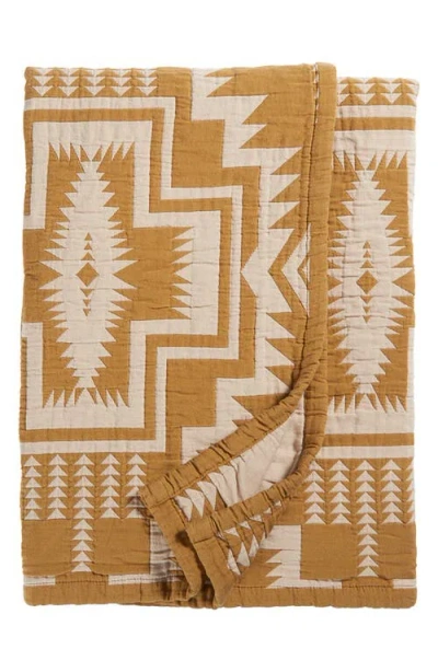 Pendleton Cotton Matelassé Coverlet In Brown