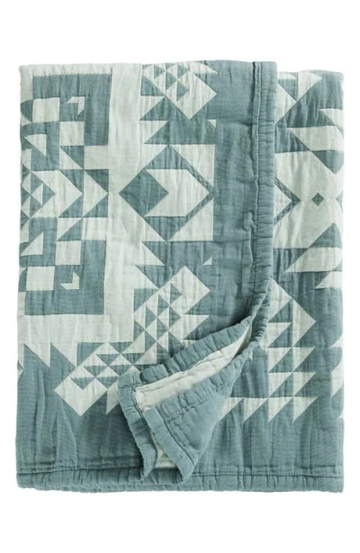 Pendleton Cotton Matelassé Coverlet In Green