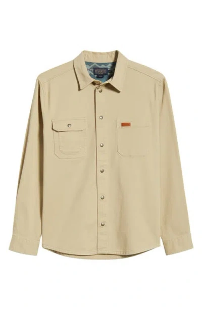 Pendleton Cotton Stretch Twill Work Shirt In Green