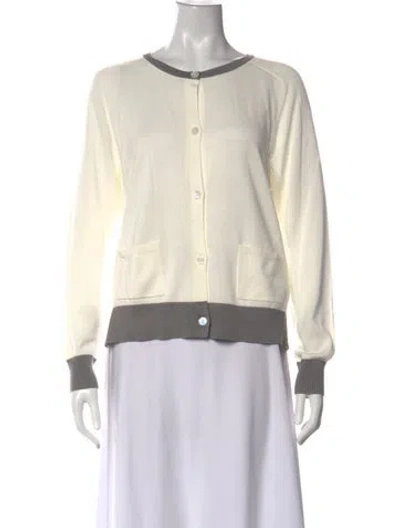Pre-owned Pendleton Crew Neck Long Sleeve Button-up Top In Neutral