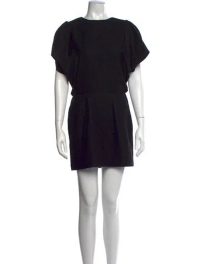 Pre-owned Pendleton Crew Neck Mini Dress In Black