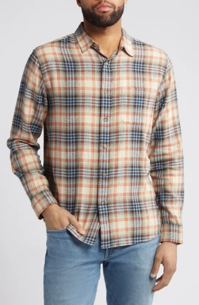 Pendleton Dawson Plaid Linen Blend Button-up Shirt In Rust,graphite,stone Plaid