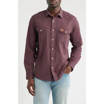 Pendleton Dillon Cotton Twill Snap-up Western Shirt In Brown