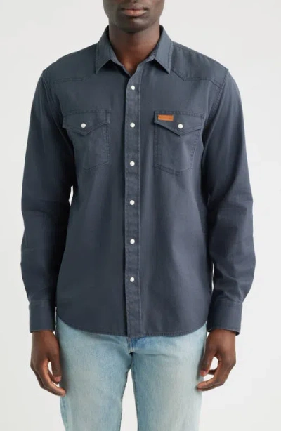 Pendleton Dillon Cotton Twill Snap-up Western Shirt In Blue