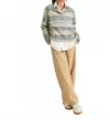 Pendleton Double Soft Half Snap Pullover In Blue In Multi