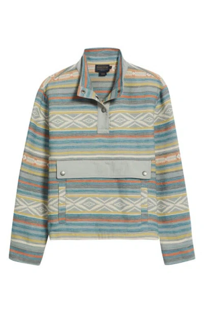 Pendleton Double Soft Half Snap Top In Multi