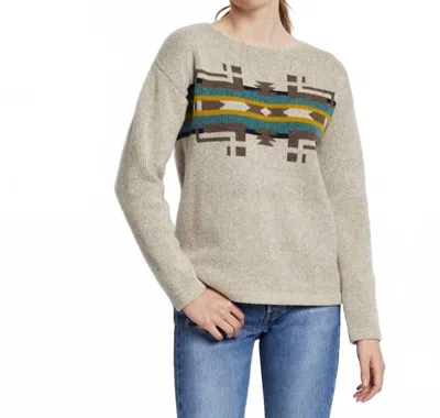 Pendleton Drop Shoulder Sweater In Oatmeal In White