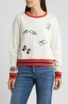 Pendleton Embroidered Cotton French Terry Crewneck Sweatshirt In White