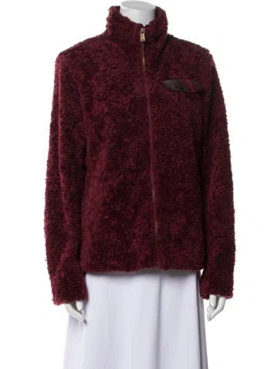 Pre-owned Pendleton Faux Fur Faux Fur Jacket In Burgundy