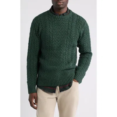 Pendleton Fisherman Crewneck Wool Blend Sweater In Elm Donegal