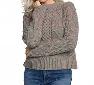 Pendleton Fisherman Wool Cable Sweater In Grey In Gray