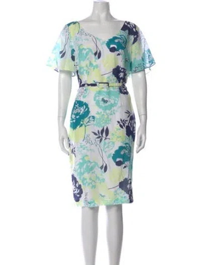 Pre-owned Pendleton Floral Print Knee-length Dress W/ Tags In Blue