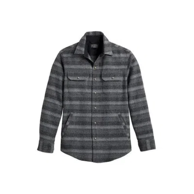 Pendleton Forrest Twill Snap Shirt In Grey Mix Stripe In Multi