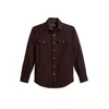 PENDLETON FORREST TWILL SNAP SHIRT IN RED MIX/ BROWN TWILL