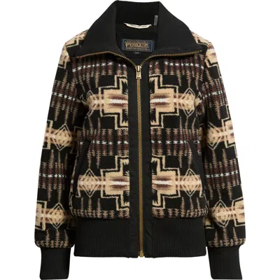 Pendleton Foxglove Fleece Bomber Jacket In Black