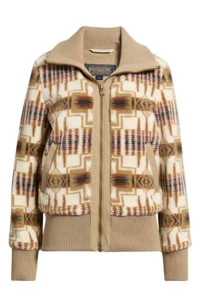 Pendleton Foxglove Fleece Bomber Jacket In Brown