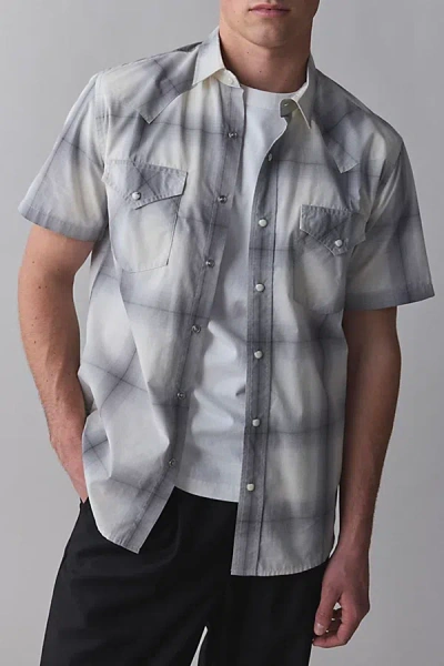 Pendleton Frontier Check Pattern Short Sleeve Shirt Top In Grey, Men's At Urban Outfitters