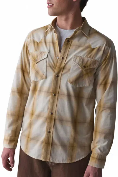 Pendleton Frontier Plaid Shirt In Tan/white Ombre In Multi
