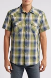 PENDLETON PENDLETON FRONTIER PLAID SHORT SLEEVE SNAP-UP WESTERN SHIRT