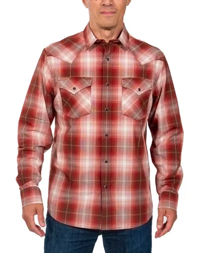Pendleton Frontier Shirt In Brick/white Plaid In Multi