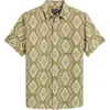 Pendleton Gateway Geo Print Short Sleeve Cotton Button-up Shirt In Cascadia Green