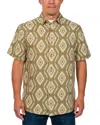 Pendleton Gateway Geo Print Short Sleeve Cotton Button-up Shirt In Green