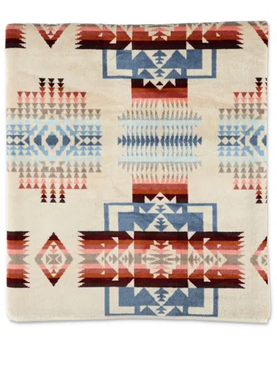 Pendleton Geometric Jacquard Cotton Towel In Neutrals