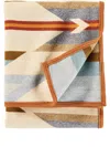 Pendleton Geometric-print Jacquard Blanket In Neutrals