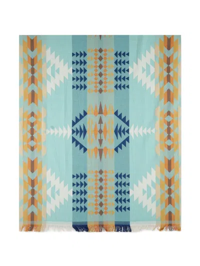 Pendleton Geometric-print Fringed Travel Towel In Multi