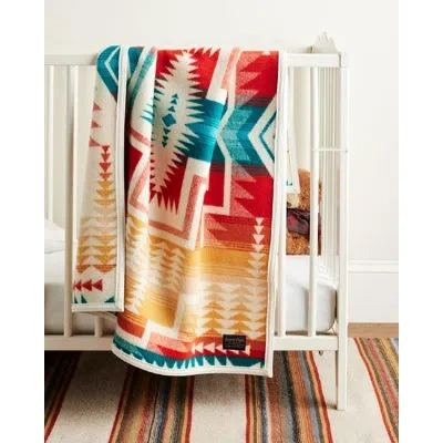 Pendleton Harding Star Crib Blanket In Gold,blue