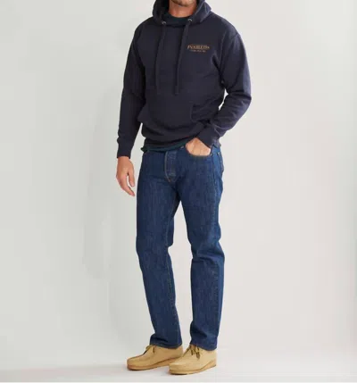 Pendleton Heritage Logo Hoodie In Navy Blazer/gold In Blue
