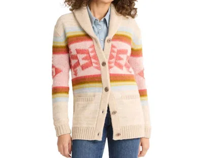 Pendleton Heritage Wool Cardigan In Tan Orange Multi In Neutral