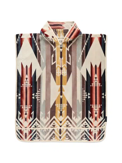 Pendleton Hooded Geometric-pattern Towel-chief In Metallic