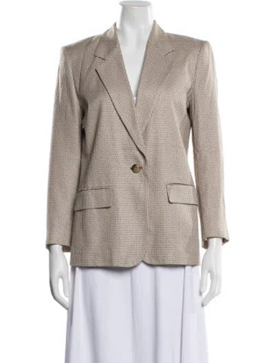 Pre-owned Pendleton Houndstooth Print Blazer In Neutrals