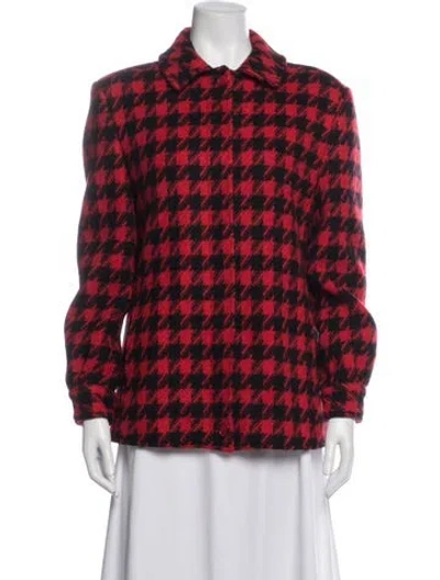 Pre-owned Pendleton Houndstooth Print Jacket In Red