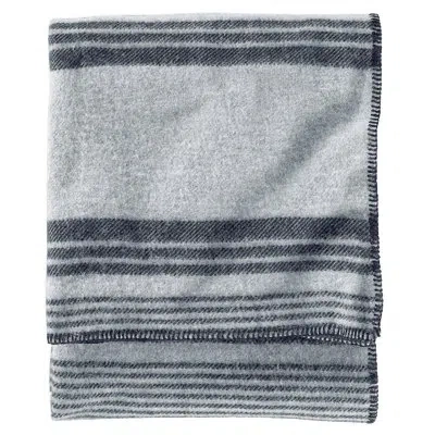 Pendleton Irving Stripe Grey Machine Washable Queen Blanket In Grey,cream