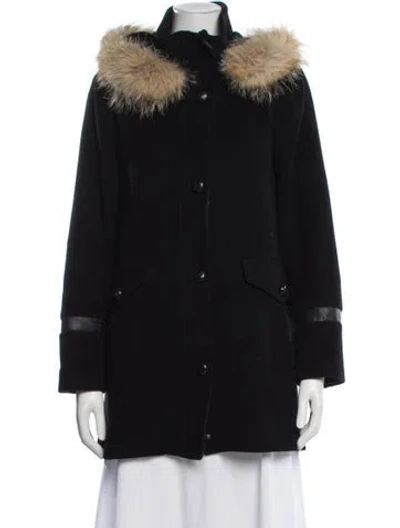 Pre-owned Pendleton Lambswool Coat In Black