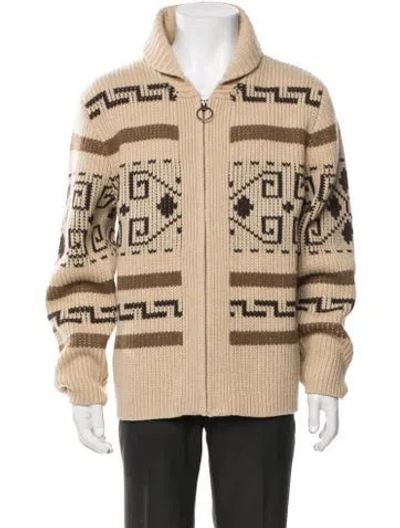 Pre-owned Pendleton Lambswool Patterned Jacket In Neutrals