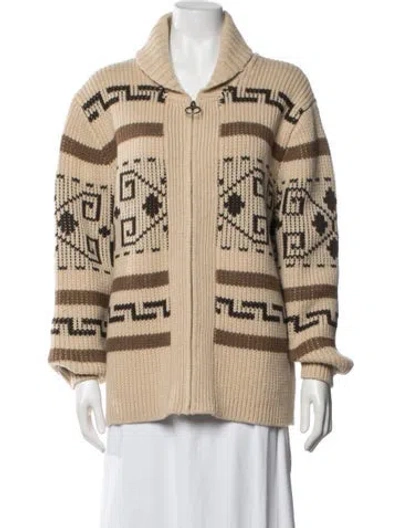 Pre-owned Pendleton Lambswool Patterned Sweater In Neutral