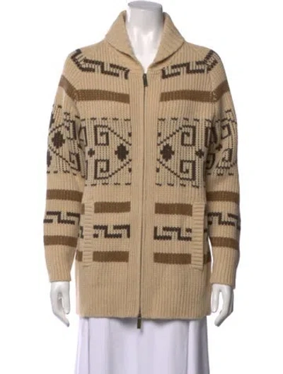 Pre-owned Pendleton Lambswool Patterned Sweater W/ Tags In Neutrals